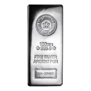 100盎司加拿大皇家鑄幣廠銀條 9999純銀壓印銀磚外觀
