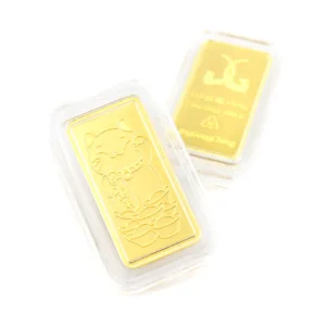 0.5錢招財貓黃金金塊｜吉祥圖樣9999純金硬殼裝
