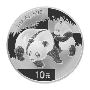 2008 年中國熊貓銀幣 1oz 正面圖