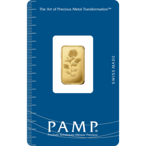 PAMP 玫瑰金條 5公克 正面重量純度與序號標示