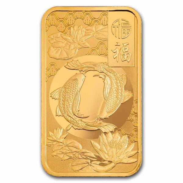 2025 PAMP 好運錦鯉金條 正面 錦鯉與蓮花圖案