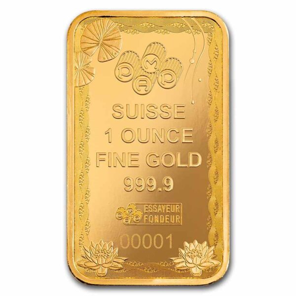 PAMP 錦鯉金條 背面蓮花與序號標示