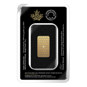 Royal Canadian Mint 10g gold bar with security features