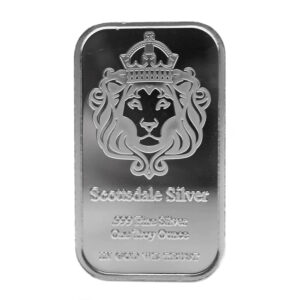 Scottsdale 獅王銀條正面圖｜1 盎司