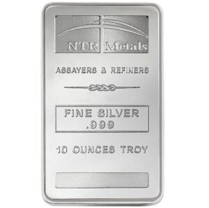 NTR 10盎司銀條正面設計｜.999純銀鑄造