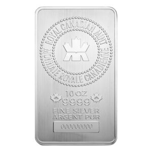 加拿大皇家鑄幣廠 10oz 純銀銀條 正面楓葉圖案