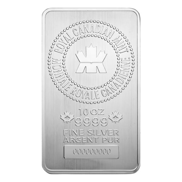 加拿大皇家鑄幣廠 10oz 純銀銀條 正面楓葉圖案