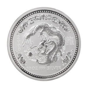 2000 澳洲龍年銀幣 10oz Lunar Series I 正反面圖示