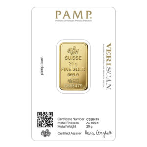 PAMP VERISCAN 財富女神金條 20 公克 正反面實拍．9999純金．瑞士PAMP