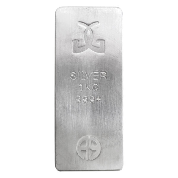 精工場銀條 1 公斤正面｜SILVER 1KG 999+ 鑄印設計