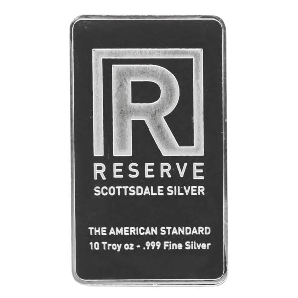 Scottsdale Reserve 銀條 10 盎司 正反面實拍．.999 純銀．美國 Scottsdale Mint