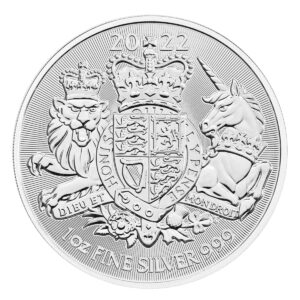 2022 英國皇家徽章銀幣 1 盎司 背面 皇家徽章與英國四地象徵