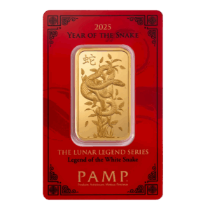 2025 PAMP 白蛇傳說金條 1 盎司 紅色檢驗卡裝