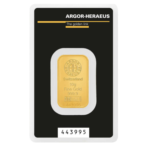 亞格賀利氏 10克金條 Kinebar｜瑞士 Argor-Heraeus｜9999純金