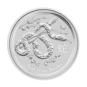 2013 澳洲生肖蛇銀幣 1 盎司 正面設計（蛇纏繞樹枝圖案）