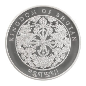 2023 不丹兔年銀幣 1 盎司 正反面展示（Blessings of Happiness 系列