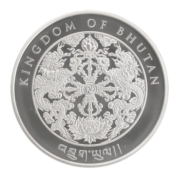 2023 不丹兔年銀幣 1 盎司 正反面展示（Blessings of Happiness 系列