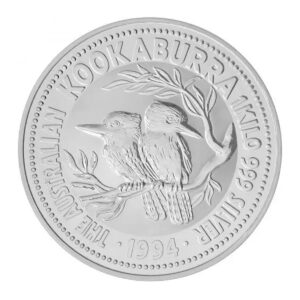 1994 澳洲笑鴗鳥銀幣 1 公斤 Perth Mint 柏斯鑄幣廠 笑翠鳥設計 背面雙鳥圖樣