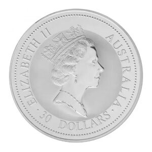1994 澳洲笑翠鳥銀幣 1 公斤 Perth Mint 柏斯鑄幣廠 笑翠鳥設計 正面伊莉莎白二世