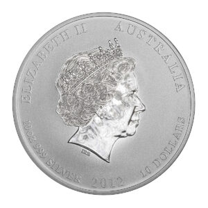 2012 澳洲龍年銀幣 10 盎司 Perth Mint 柏斯鑄幣廠 第二代生肖系列 龍形設計 伊莉莎白二世肖像